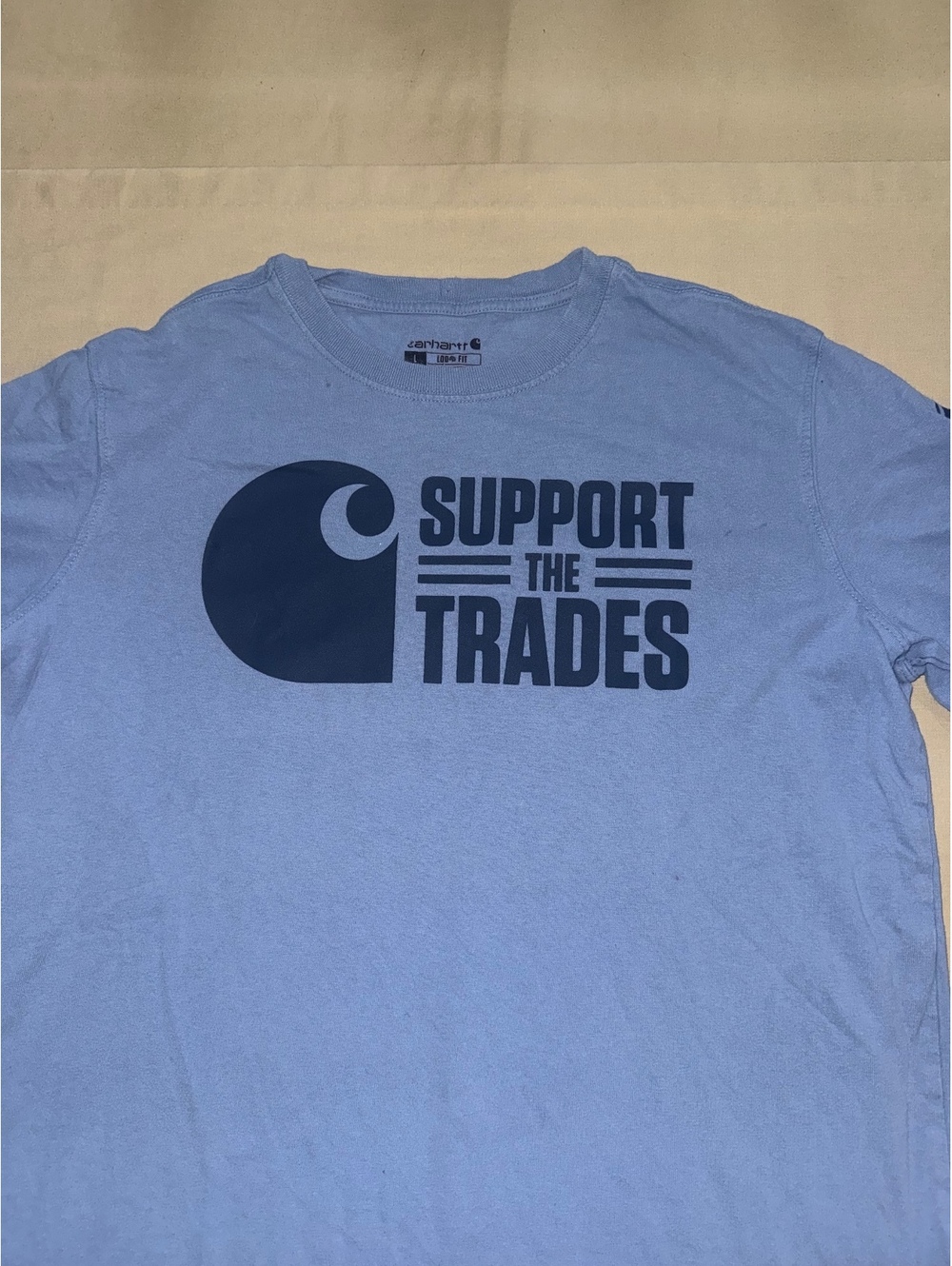 Carhartt light blue Support the Trades T-shirt large - Picture 8 of 8